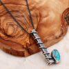 Turquoise Stone Handmade Sterling Silver Necklace 6553