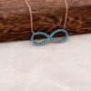Turquoise Stone Infinity Rose Sterling Silver Necklace 1650