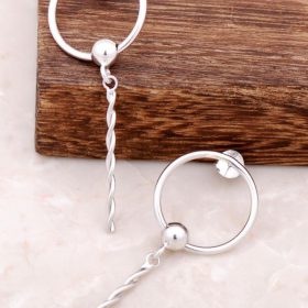 Twirl Design Sterling Silver Ring Earrings 4174