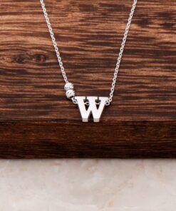 W Letter Design Silver Necklace 3853