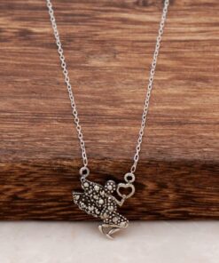 Water Fairy Silver Necklace na may Marcasite Stone 425