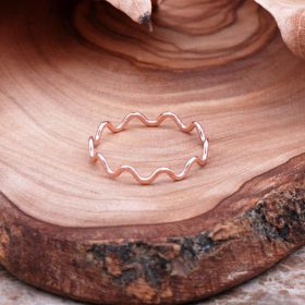 Wave Design Rose Silver Ring 2925