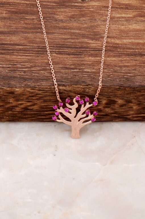 Wish Tree Design Ros Silver Necklace 2399