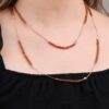 Yemen Agate Stone Typeset Silver Necklace 6641