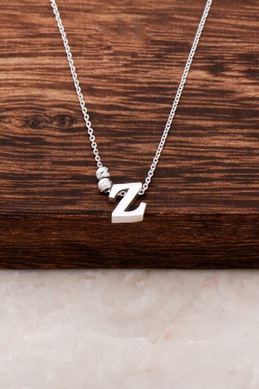 Z Letter Design Silver Necklace 3849