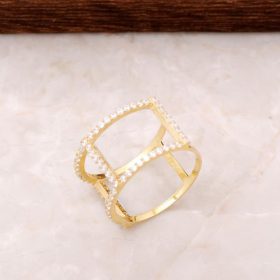 Zircon Gold Gilded Silver Ring 830