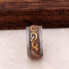 Циркон ръчно изработен сребърен сватбен пръстен 942