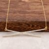 Zircon Stone Gold Gilded Silver Necklace 919