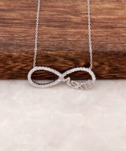 Zircon Stone Infinity Design Rhodium Silver Necklace 1952