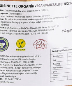 La-Cuisinette, Organik ve Vegan Pancarlı Fettuccini, 12.34oz - 350g