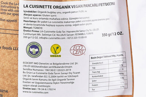 La-Cuisinette, biologische en veganistische fettuccini met rode biet, 12.34 oz - 350 g
