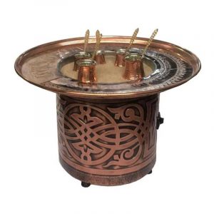 Spiral Model Sand Coffee Machine with Tray + 2 Copper Coffee Pots