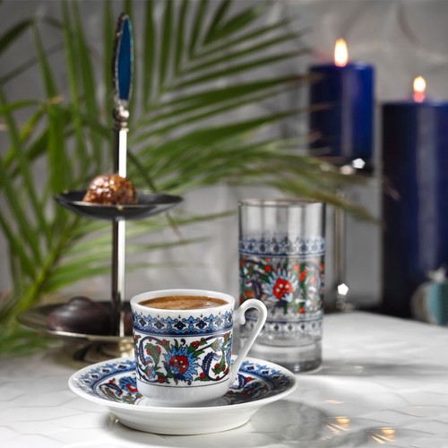 Porcelain Turkish Coffee Set (6 Cups)