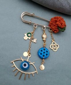 Mardin Syriac Eye Collar Pin Amuletti
