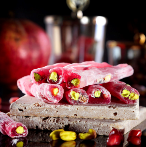 Pomegranate Flavored Turkish Delight with Pistachio, 15.87oz - 450g