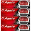 Colgate Optic White Activated Charcoal რბილი მინერალური გამწმენდი მათეთრებელი კბილის პასტა 4 x 50 მლ თეთრი გააქტიურებული ნახშირი