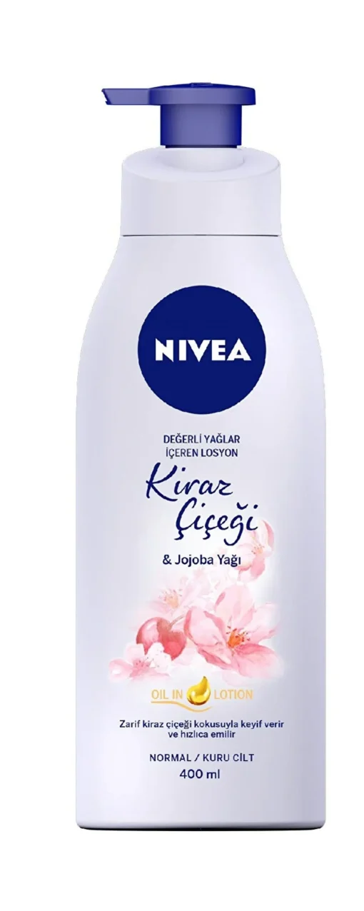 Nivea Body Lotion with Precious Oils Cherry Blossom & Jojoba Oil 400ml,normal/dry skin