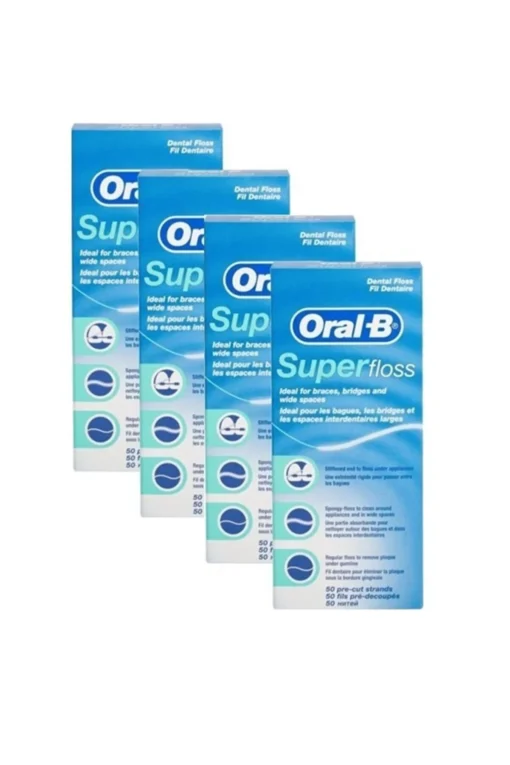 Nić dentystyczna Oral-B Super Floss 50 sztuk x 4 opakowania superfloss-4
