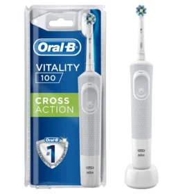 Vitality D100 oplaadbare cross-action witte elektrische tandenborstel