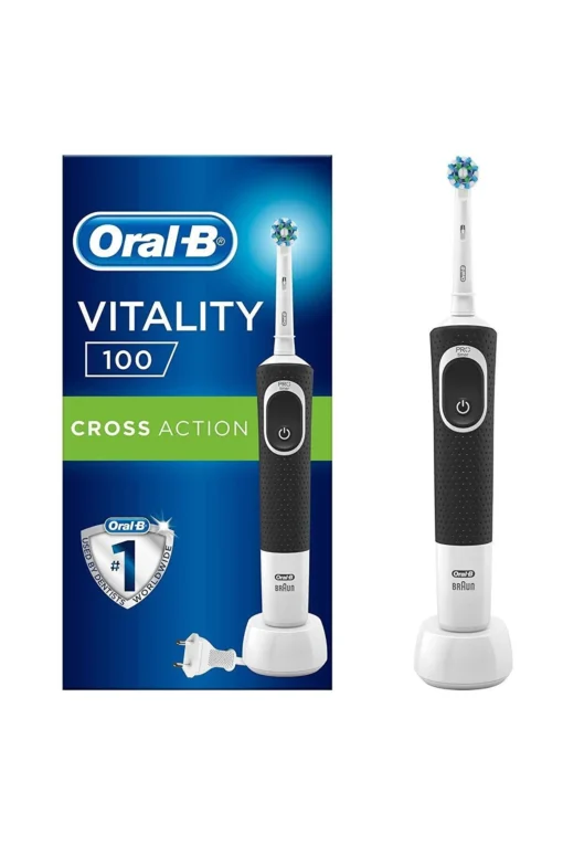 Escova de dentes recarregável Cross Action Black Vitality 100 Black