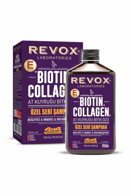 Revox biotino ir kolageno + asiūklio žolelių ekstrakto šampūnas