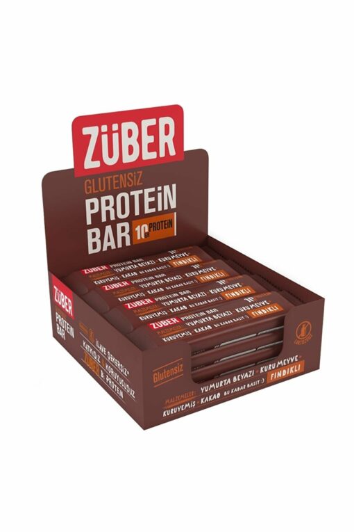 Hazelnut Protein Bar Vegan Gluten-Free Natural Fiber Source, 35g x 12 Bars
