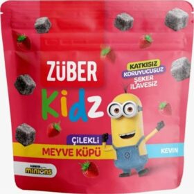 Kidz Fruit Cube Çilek Şekersiz Sağlıklı Atıştırmalık, 49g x 12 Paket