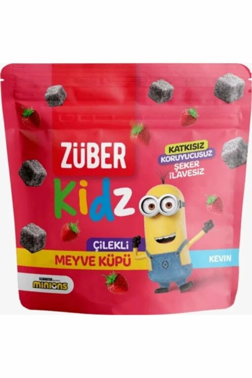 Kidz Cubetti di Frutta Fragola Snack Sano Senza Zucchero Aggiunto, 49g x 12 Confezioni