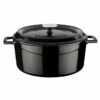 Cast Iron Round Pot, Black, 28 cm
