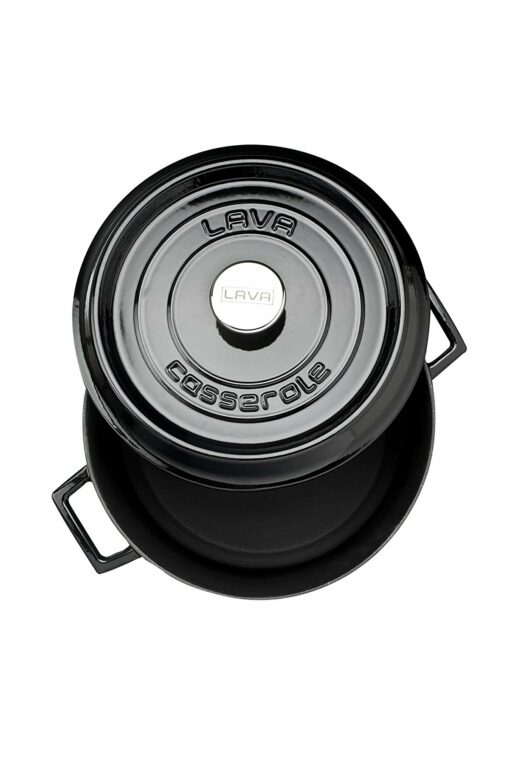 Cast Iron Round Pot, Black, 28 cm