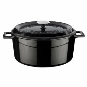 鑄鐵圓鍋，黑色，28 厘米
