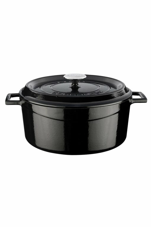 鑄鐵圓鍋，黑色，28 厘米