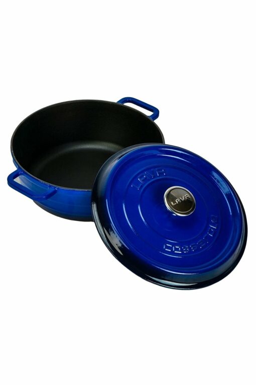 Cast Iron Round Pot, Blue, 28 cm