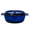 Cast Iron Round Pot, Blue, 28 cm