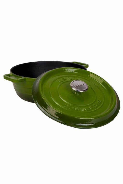 Cast Iron Round Pot, Green, 28 cm