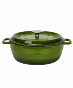 Cast Iron Round Pot, Green, 28 cm