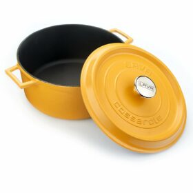 铸铁圆锅，哑光黄色，28 厘米