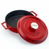 Cast Iron Round Pot, Red, 24 cm
