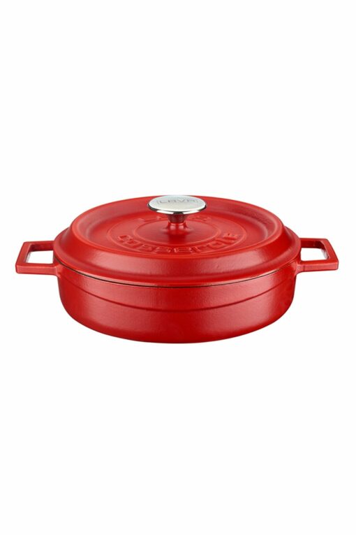 Cast Iron Round Pot, Red, 24 cm