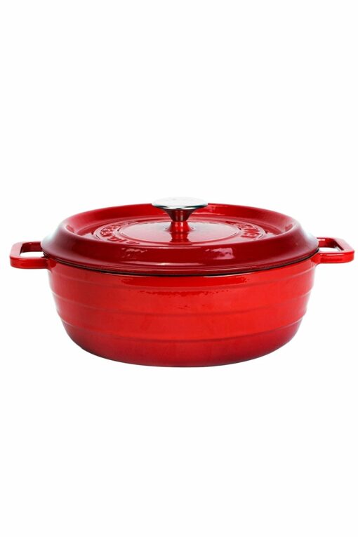 Cast Iron Round Pot, Red, 28 cm