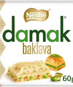 Плитка белого шоколада Damak Baklava с фисташками, 2.2 унции - 60 г